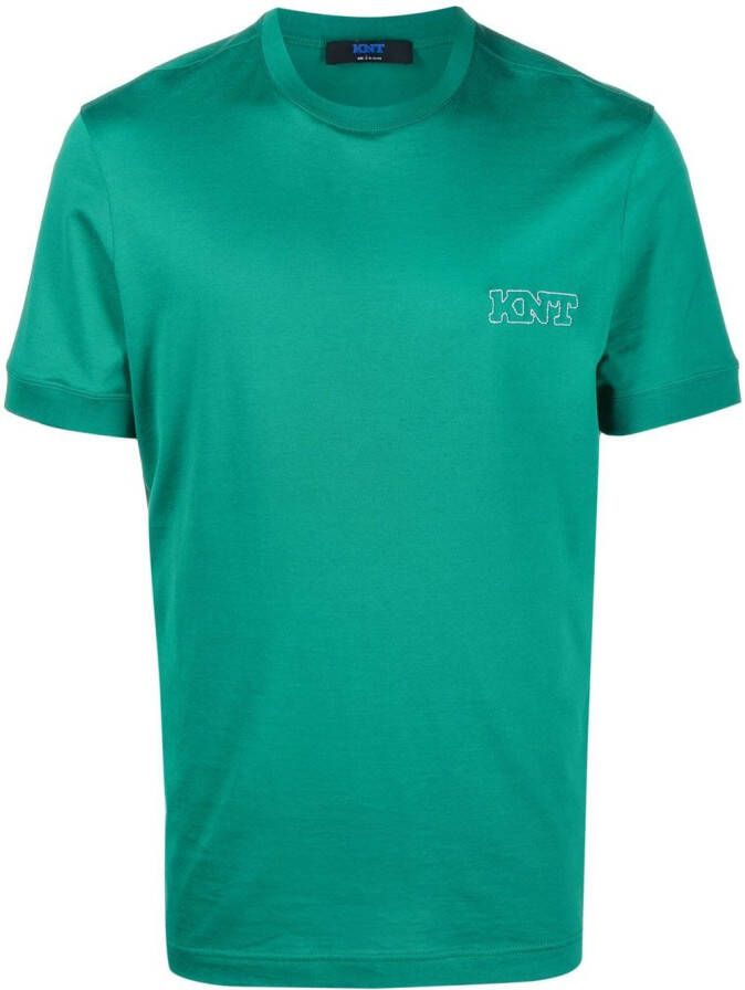 Kiton T-shirt met geborduurd logo Groen