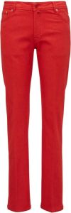 Kiton Jeans met logopatch Rood