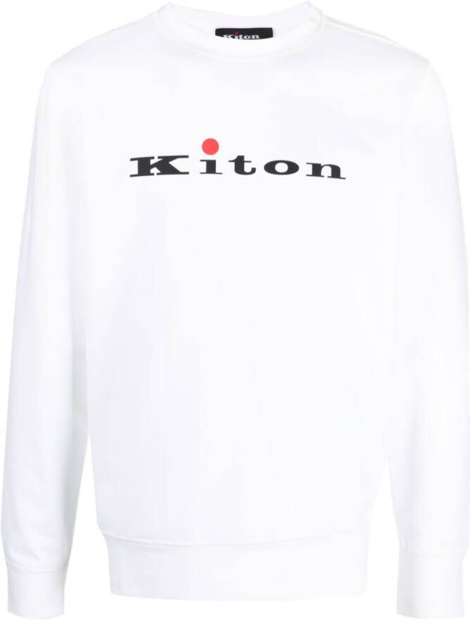 Kiton Sweater met logoprint Wit