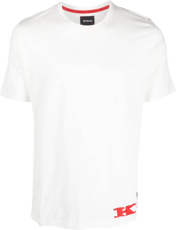 Kiton T-shirt met logoprint Wit