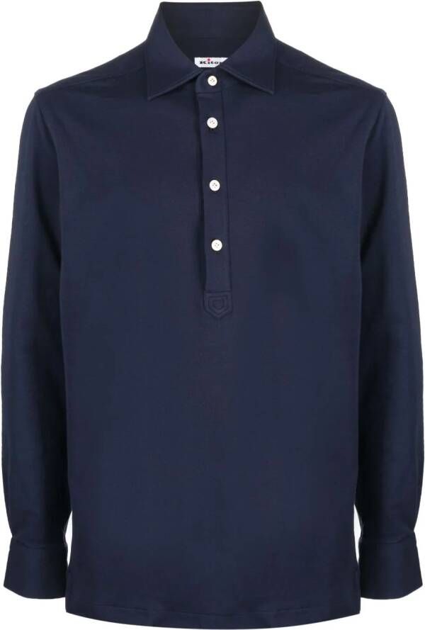 Kiton Poloshirt van katoenmix Blauw