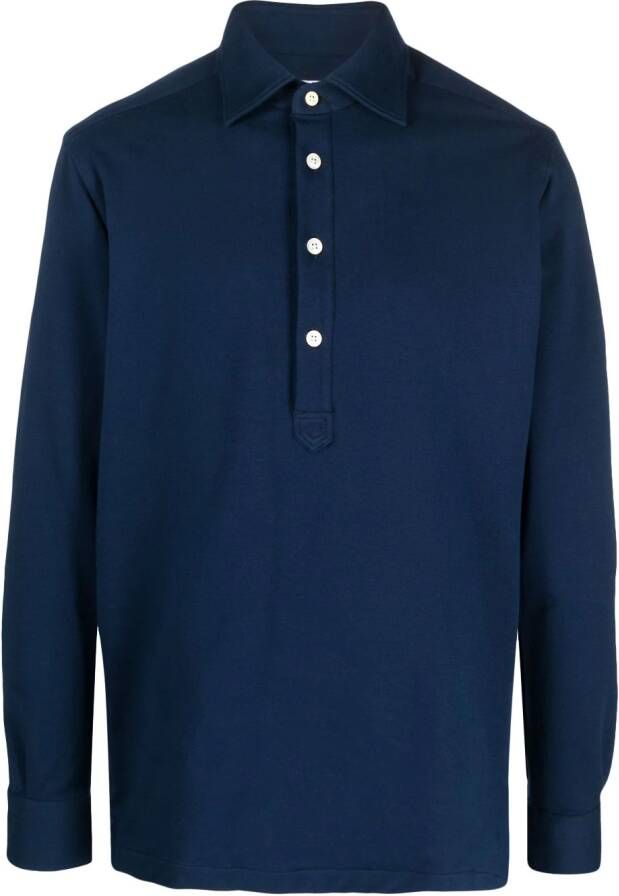 Kiton Poloshirt met lange mouwen Blauw