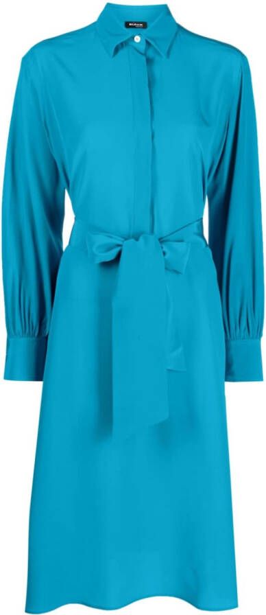 Kiton Midi-jurk met strik Blauw