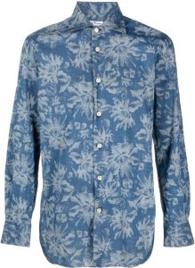 Kiton Overhemd met bloemenprint Blauw