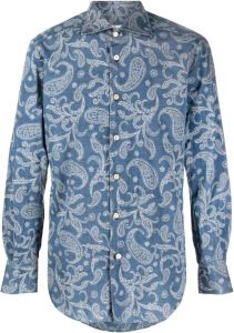 Kiton Overhemd met paisley-print Blauw
