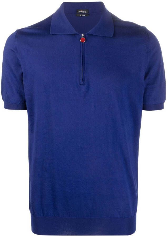 Kiton Poloshirt met rits Blauw