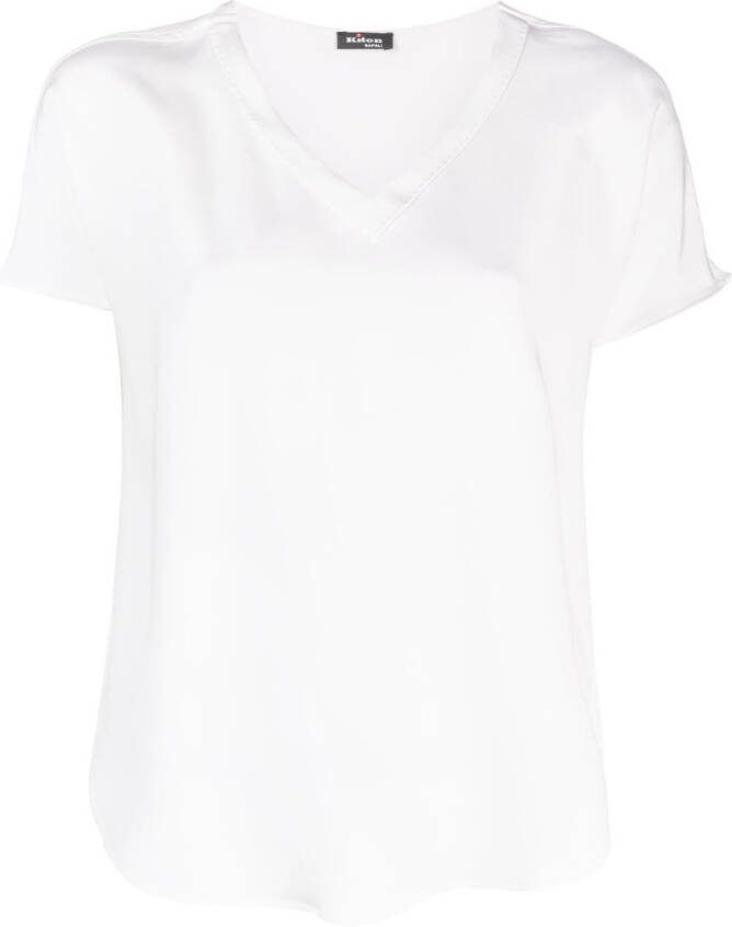 Kiton Zijden blouse Wit
