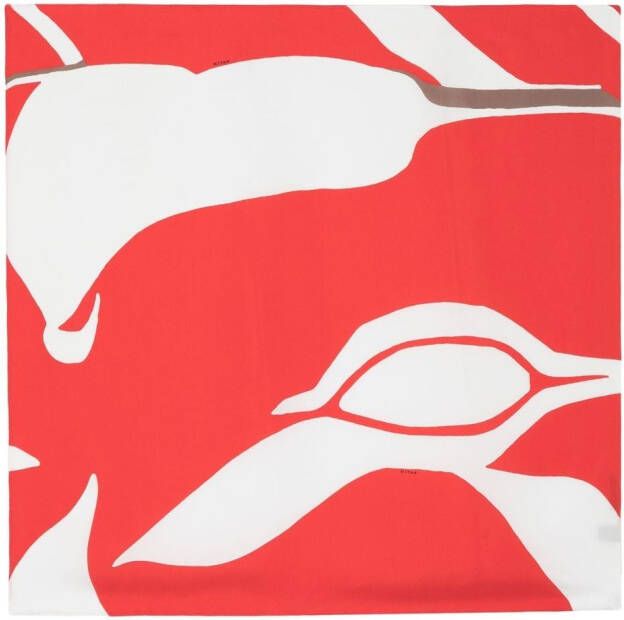 Kiton Sjaal met abstracte print Rood