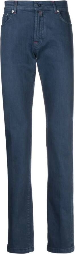 Kiton Slim-fit chino Blauw