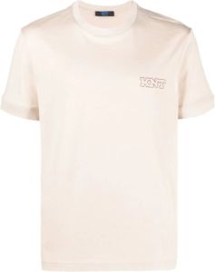 Kiton T-shirt met geborduurd logo Beige