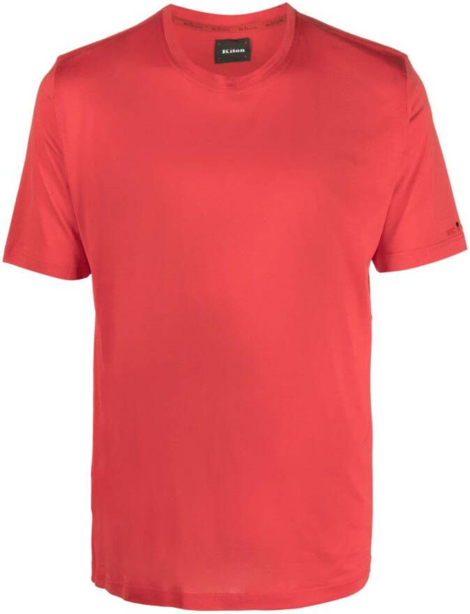 Kiton T-shirt met geborduurd logo Rood