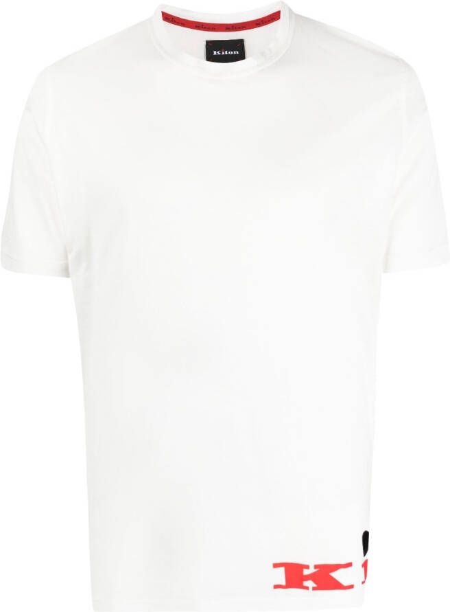 Kiton T-shirt met logo Wit