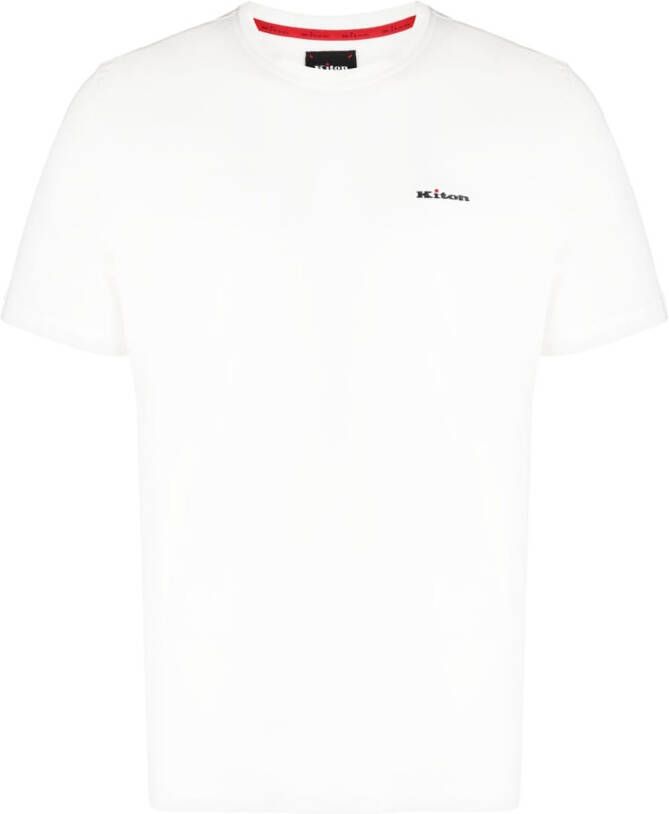 Kiton T-shirt met logoprint Wit