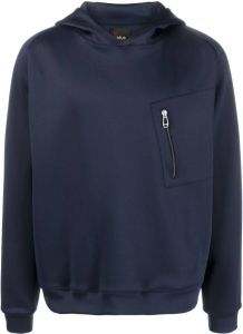 Kiton zip-pocket long-sleeve hoodie Blauw