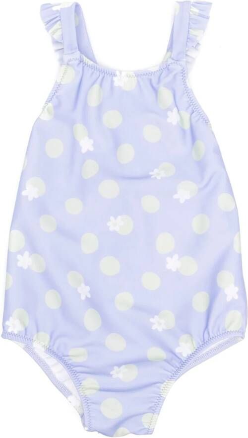 Knot Badpak met bloe print Paars