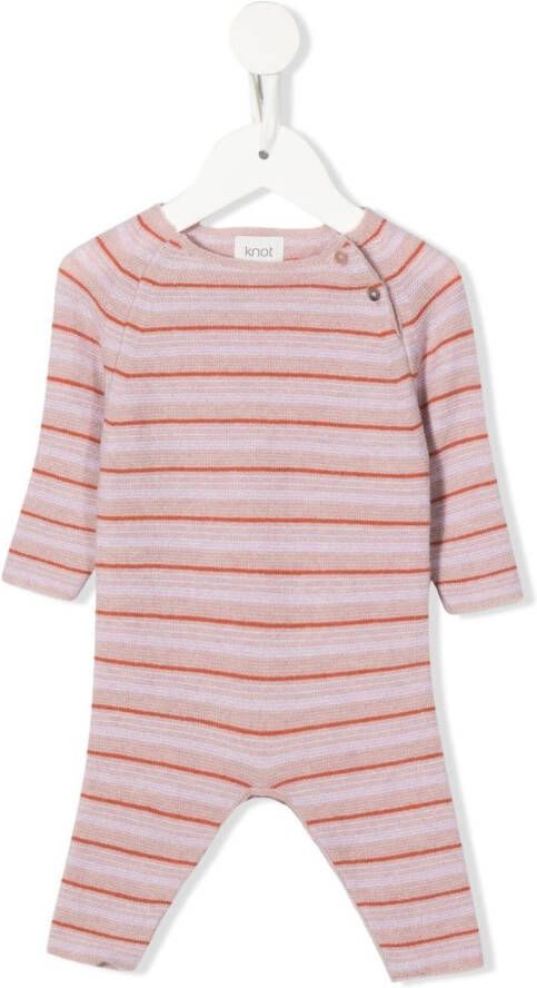 Knot Gebreide romper Roze