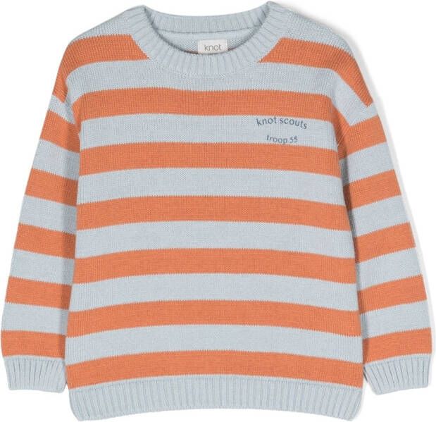 Knot Gestreepte sweater Oranje