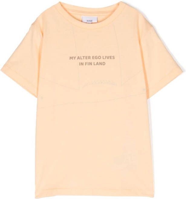 Knot T-shirt met tekst Oranje