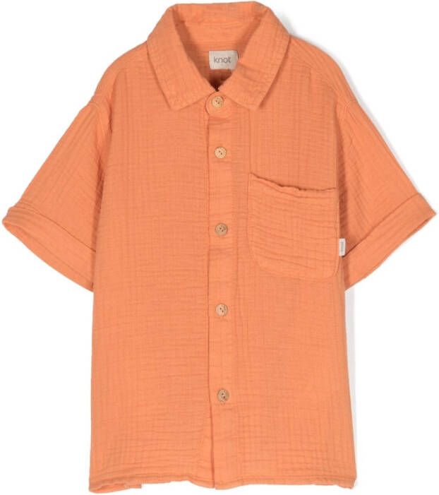 Knot Shirt met korte mouwen Oranje