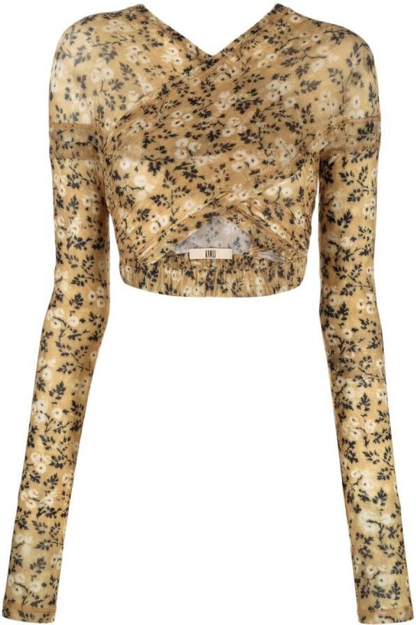 KNWLS Top met print Geel