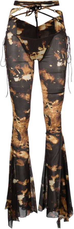 KNWLS Broek met camouflageprint Zwart