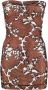 KNWLS Mini-jurk met bloemenprint Bruin - Thumbnail 1