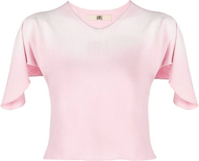 KNWLS T-shirt met fladdermouwen Roze
