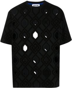Koché Shirt met geometrische print Zwart