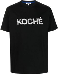 Koché T-shirt met geborduurd logo Zwart