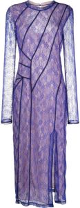 Koché Maxi-jurk met bloemenkant Blauw