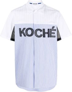 Koché Shirt met geborduurd logo Wit