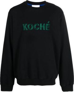 Koché Sweater met geborduurd logo Zwart