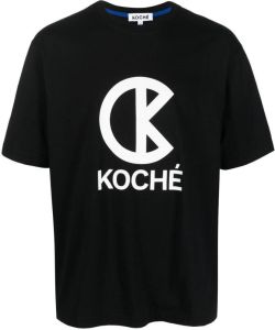 Koché T-shirt met logoprint Zwart