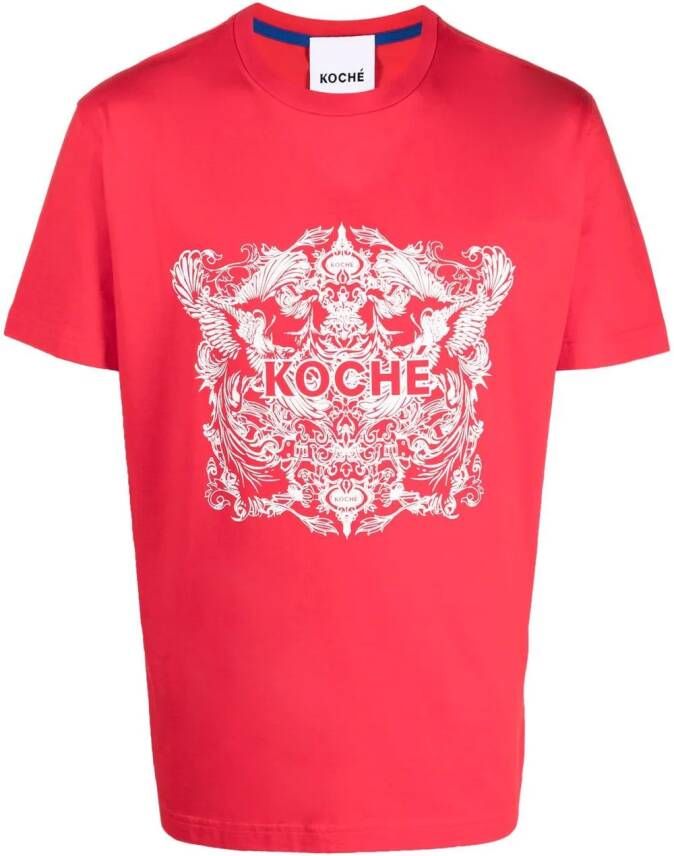 Koché T-shirt met print Rood