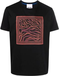 Koché T-shirt met tijgerprint Zwart