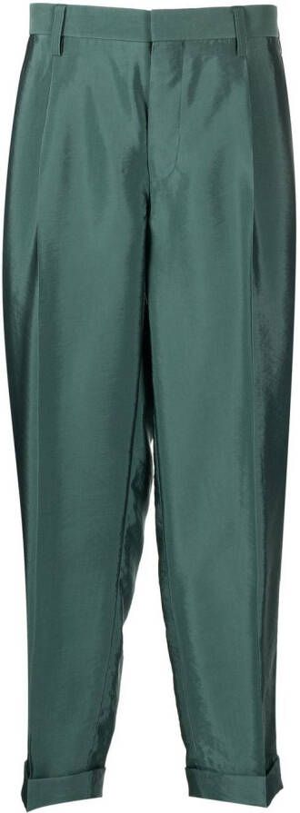 Kolor Broek met toelopende pijpen Groen