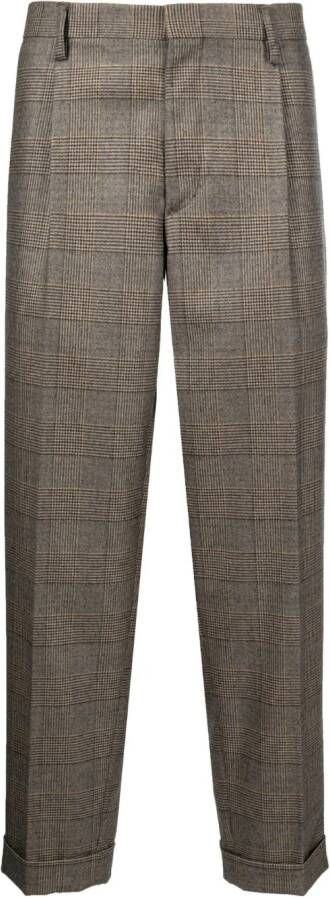 Kolor Geruite pantalon Bruin