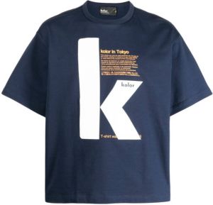 Kolor T-shirt met logoprint Blauw