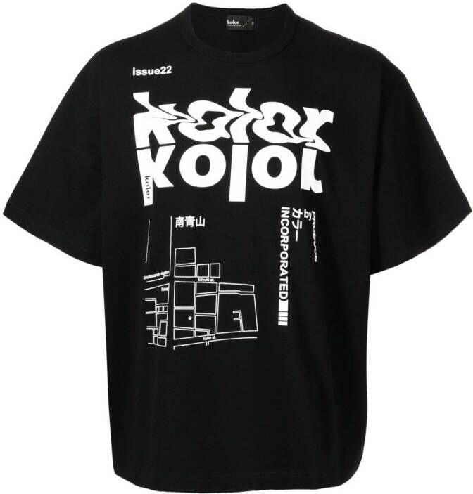 Kolor T-shirt met logoprint Zwart