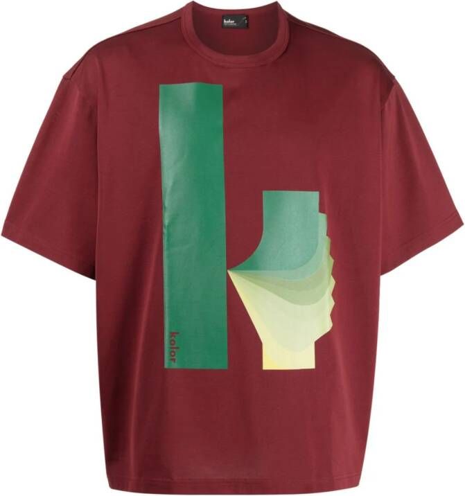 Kolor T-shirt met logoprint Rood