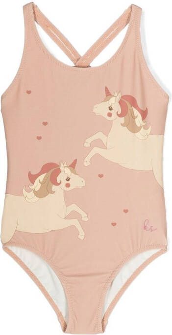 Konges Sløjd Badpak met eenhoornprint Beige