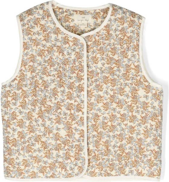 Konges Sløjd Bodywarmer met bloe print Geel