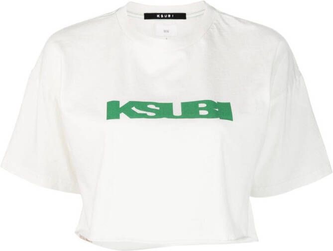Ksubi Cropped T-shirt Wit