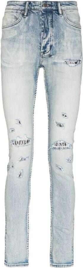 Ksubi Van Winkle Fire Patch Punk Blu skinny jeans Beige