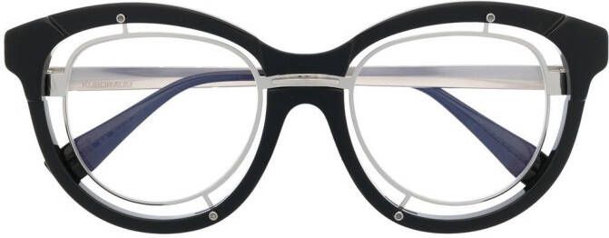 Kuboraum Bril met metallic montuur Zwart