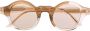 Kuboraum L4 zonnebril met rond montuur Beige - Thumbnail 1