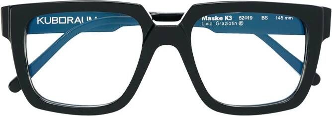 Kuboraum square glasses Zwart