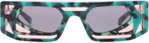 Kuboraum T9 zonnebril met rechthoekig montuur Blauw