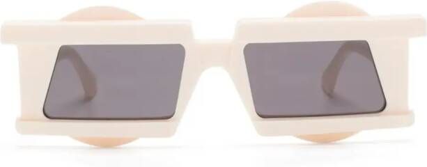 Kuboraum X20 zonnebril met geometrisch montuur Wit
