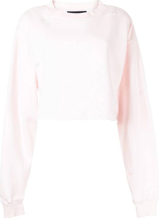 La Detresse Gerafelde sweater Roze